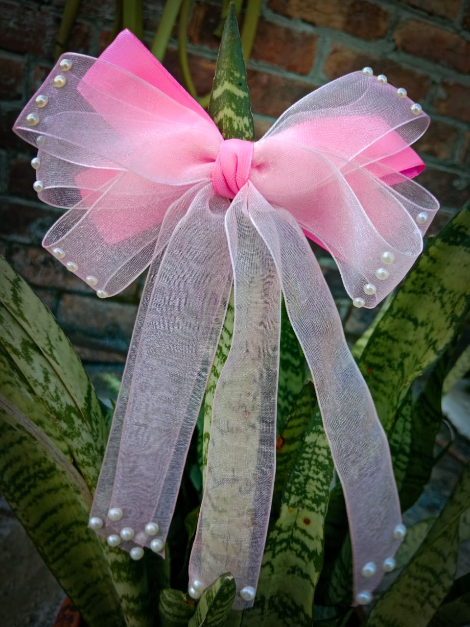 Organza lace hair bow