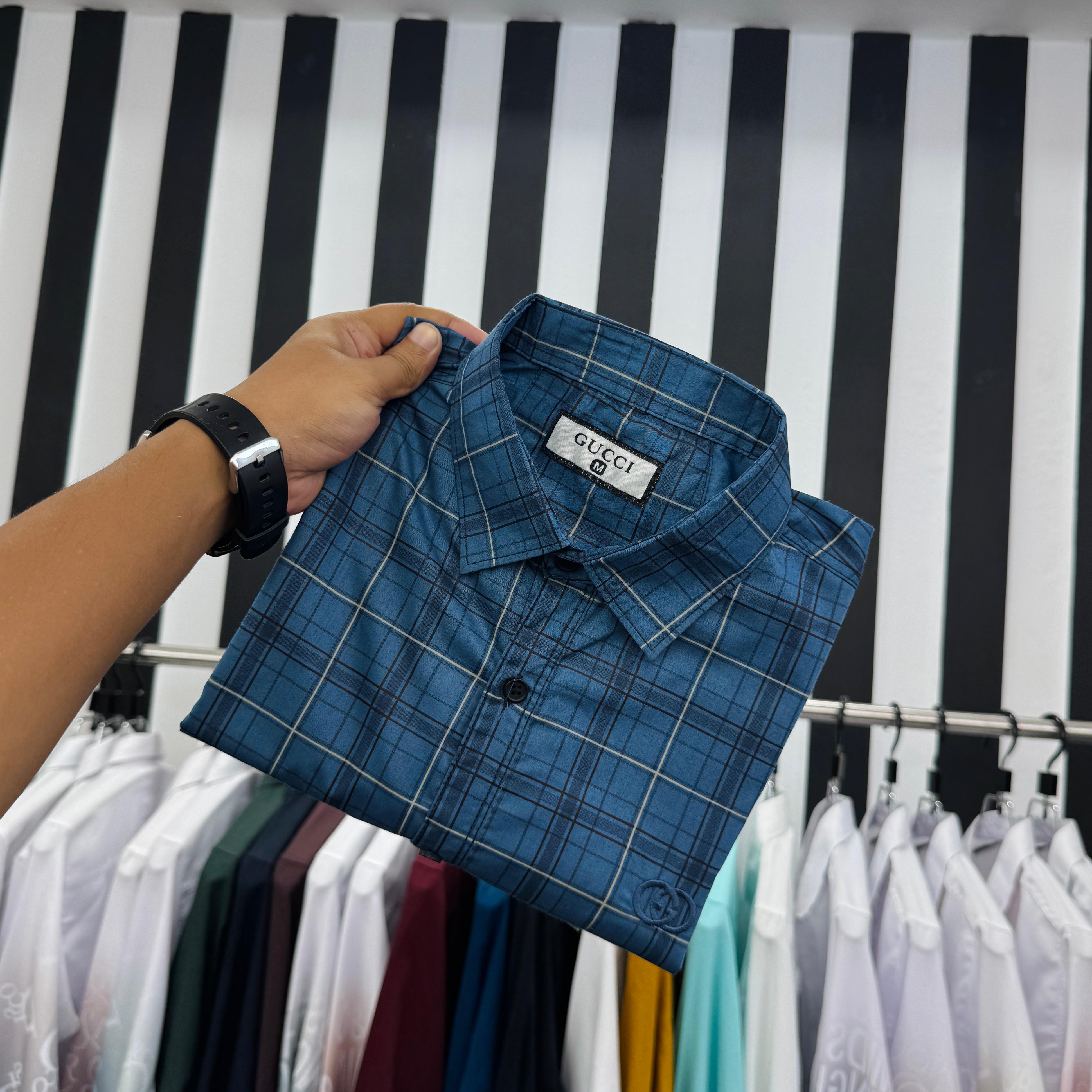 Full Sleeve Cheak Print Shirt