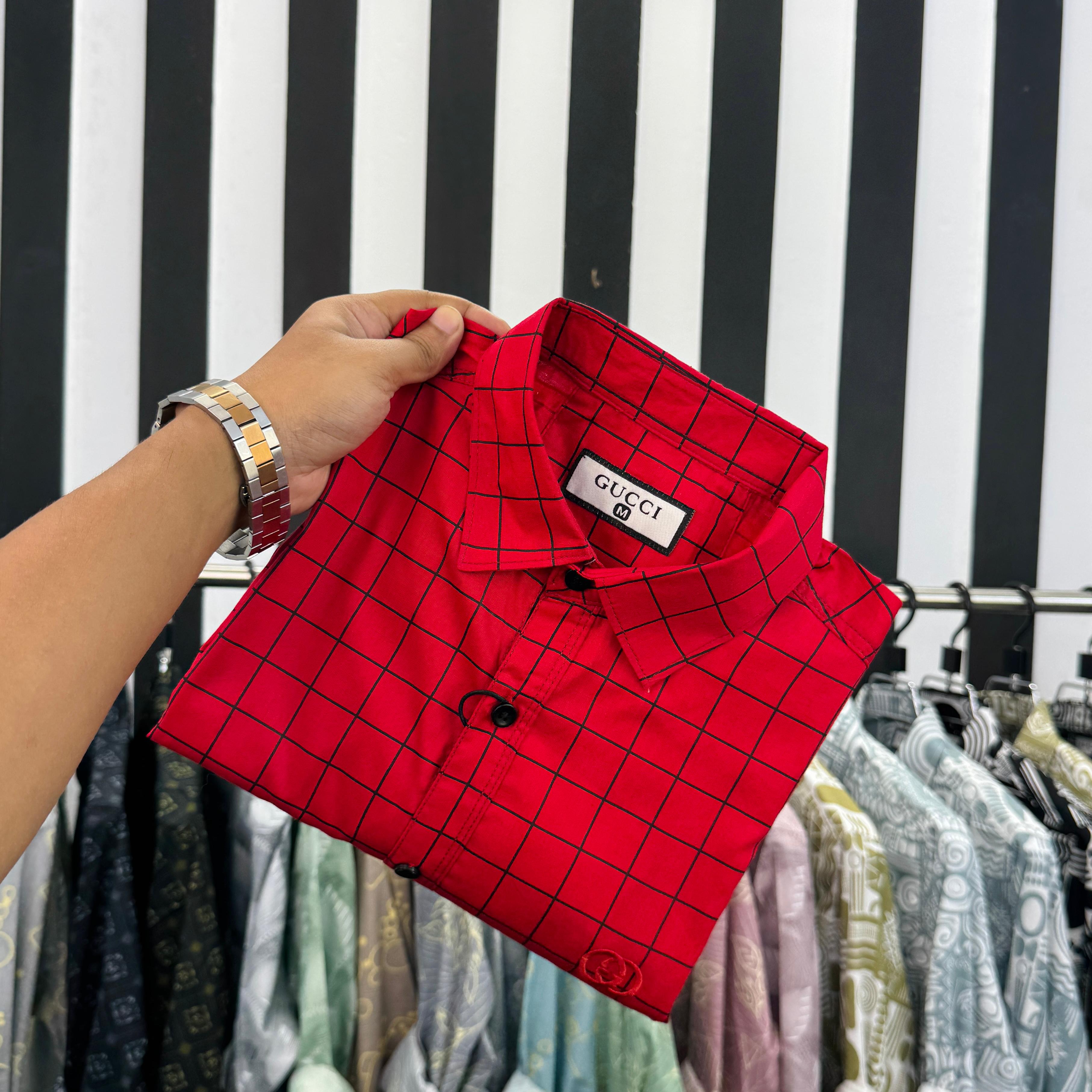 Full Sleeve Cheak Print Shirt